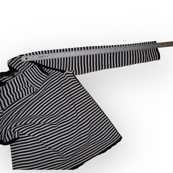 TALBOTS CREWNECK SWEATER - SCALLOP STRIPE Navy Women’s L - Picture 10 of 15